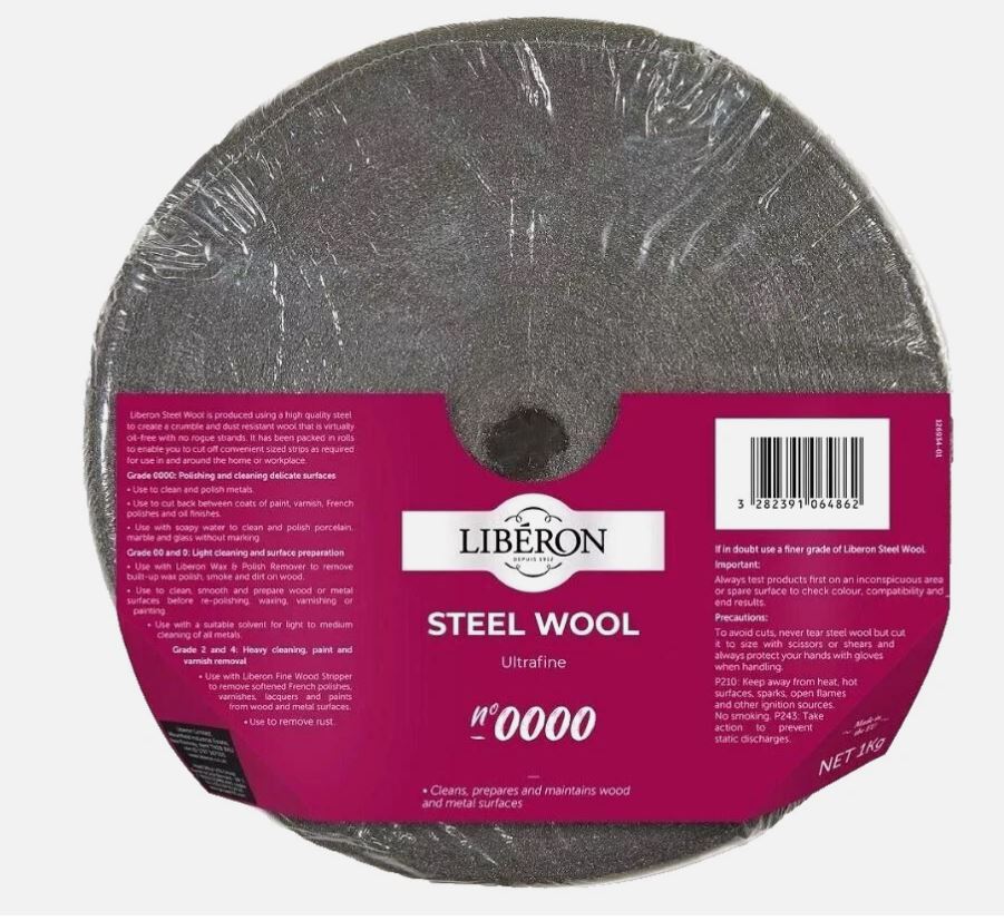 Steel Wool 0000 Grade Ultra Fine 1kg Roll Liberon 126934