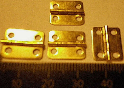 Hinges 16x13mm Dollhouse Jewellery Wood Box Gold Color Pack of 8 inc screws C020