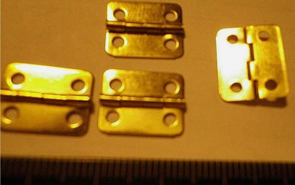 Hinges 16x13mm Dollhouse Jewellery Wood Box Gold Color Pack of 8 inc screws C020